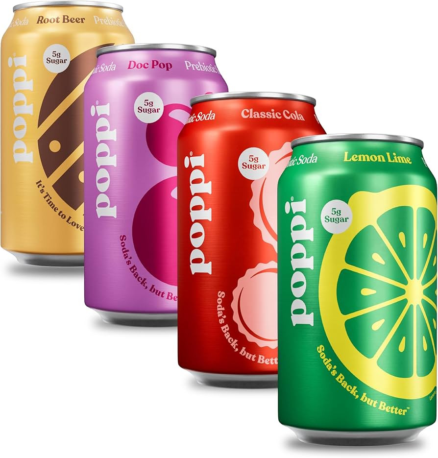 Poppi Sparkling Prebiotic Soda Beverage with Apple Cider Vinegar, Seltzer Water and Fruit Juice, ... | Amazon (US)