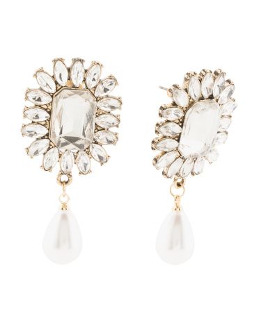 Crystal Pearl Drop Earrings | TJ Maxx