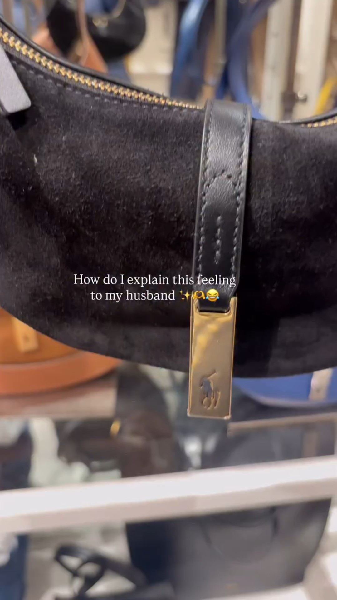 Explaining to my husband that this handbag improves my mood instantly 😂 @ralphlauren 
✨
✨
✨
#ralphlauren #ralphlaurenhandbag