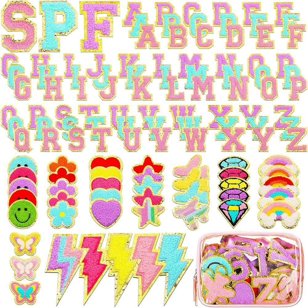 120 Pieces Chenille Letter Patches Iron on Patches Embroidered Patches Include 78 Pcs Sew Letter ... | Amazon (US)