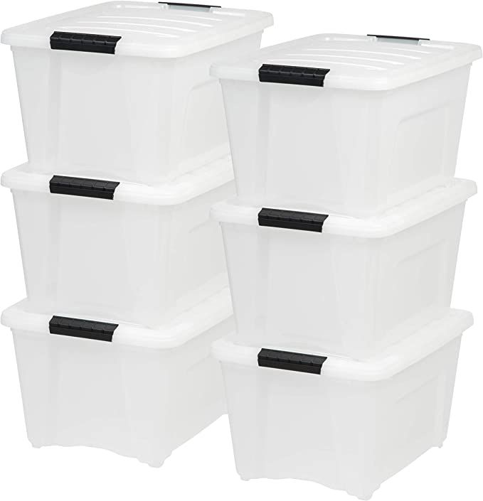 IRIS USA 32 Qt. Plastic Storage Bin Tote Organizing Container with Durable Lid and Secure Latchin... | Amazon (US)