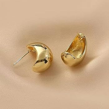 Sonateomber Tear Drop Statement Style Earring Stud for Women - Fashion Oversized Trending Gold Si... | Amazon (CA)