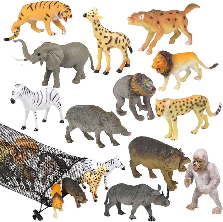 ArtCreativity Animal Figures Assortment in Mesh Bag, Set of 12 Mini Animal Figurines in Assorted ... | Amazon (US)
