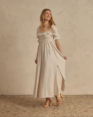 birdie dress || ecru / cafe stripe | Noralee