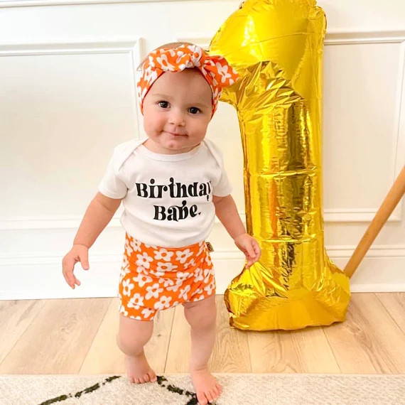 Peach Windy Flower Bummies and Tiny Knot or Top Knot Headband | Etsy | Etsy (US)