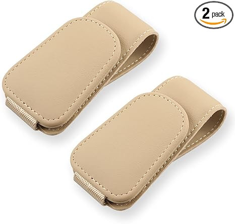 2Pcs Sunglass Holder for Car, Magnetic Leather Eyeglass Hanger Clip for Car Sun Visor, Sunglasses... | Amazon (US)