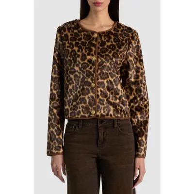 ALICE + OLIVIA Alma Leopard Print Faux Fur Jacket in Spotted Leopard at Nordstrom, Size Medium | Nordstrom