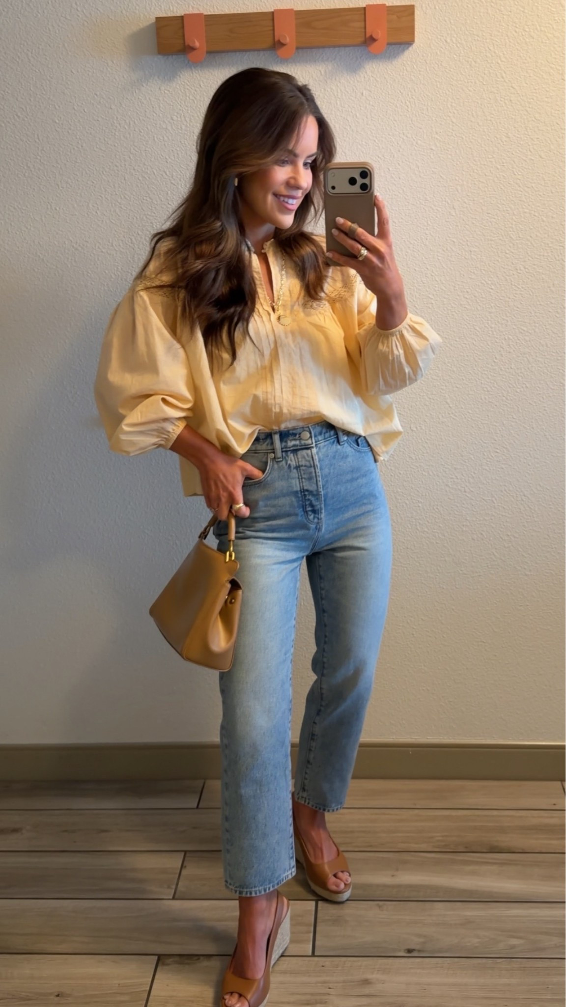 Top in a small 
Jeans in a 24 petite  - sized down 
Shoes true to size 

@loft #loftfinds #loft jeans

#LTKSaleAlert #LTKootd #LTKgrwm