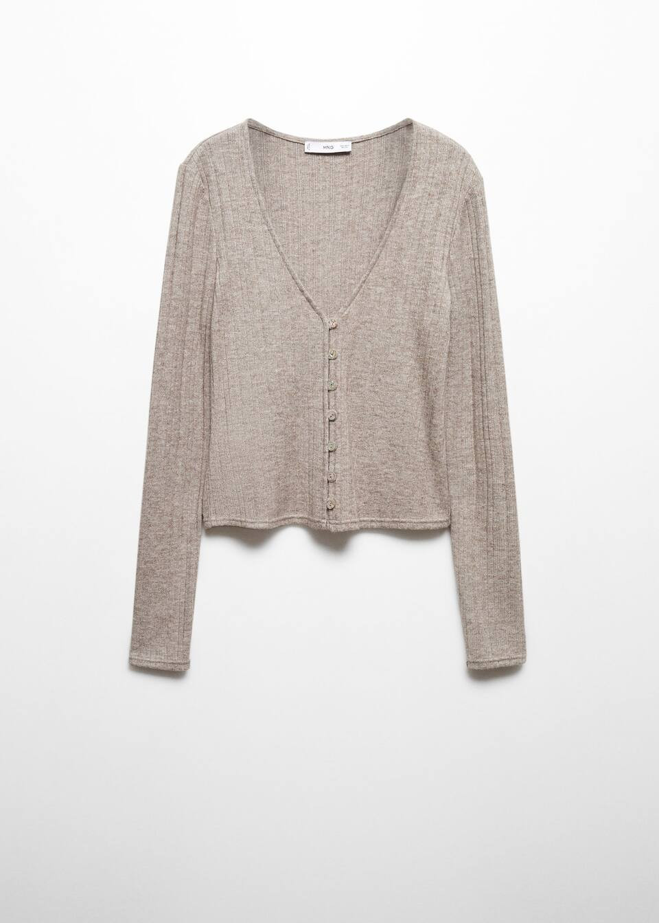 T-shirt maille boutons -  Femme | Mango France | MANGO (FR)