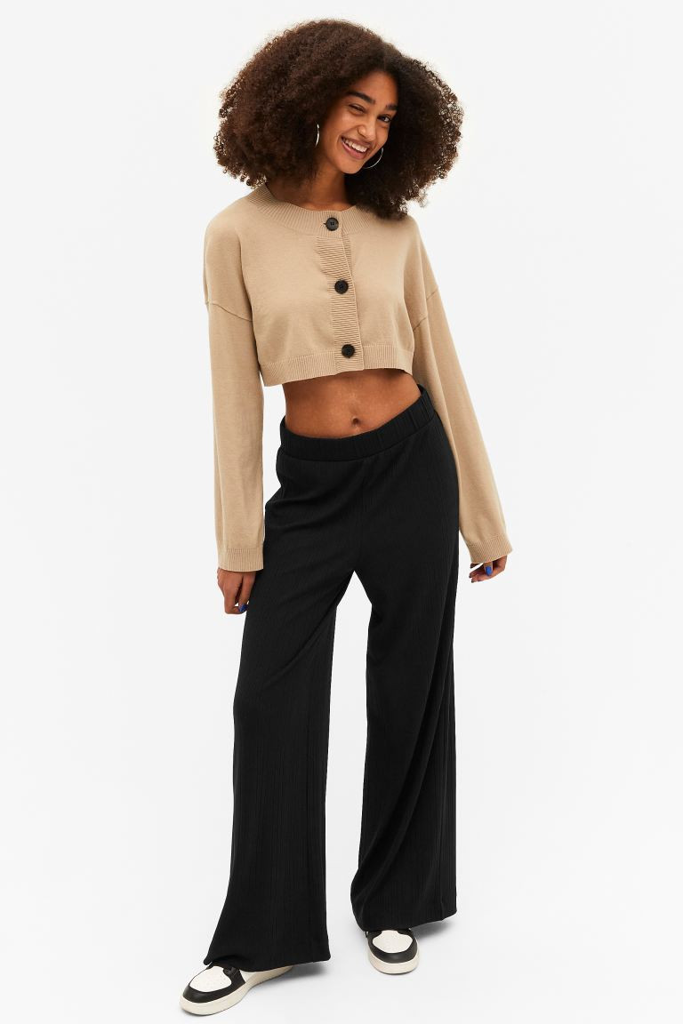 Relaxed ribbed trousers | H&M (DE, AT, CH, NL, FI)