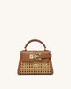 Elise Faux Bamboo Woven Top Handle Bag - Brown | JW PEI US