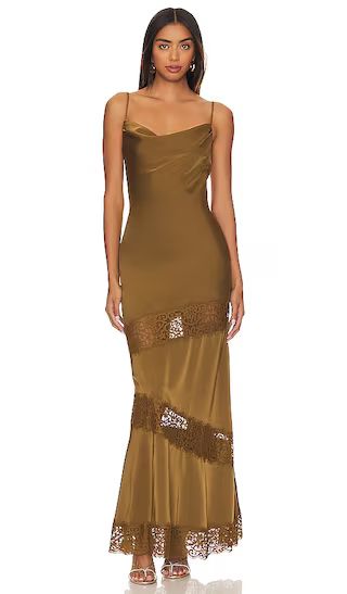 x REVOLVE Nouvelle Maxi Gown in Olive Green | Revolve Clothing (Global)
