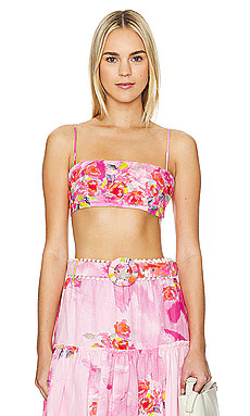 HEMANT AND NANDITA Bandeau Top in Pink Floral from Revolve.com | Revolve Clothing (Global)