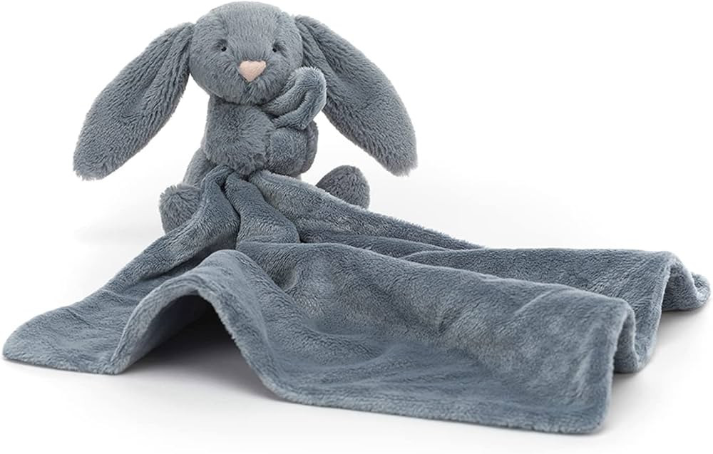 Jellycat Bashful Dusky Blue Bunny Soother Lovey Baby Security Blanket | Amazon (US)