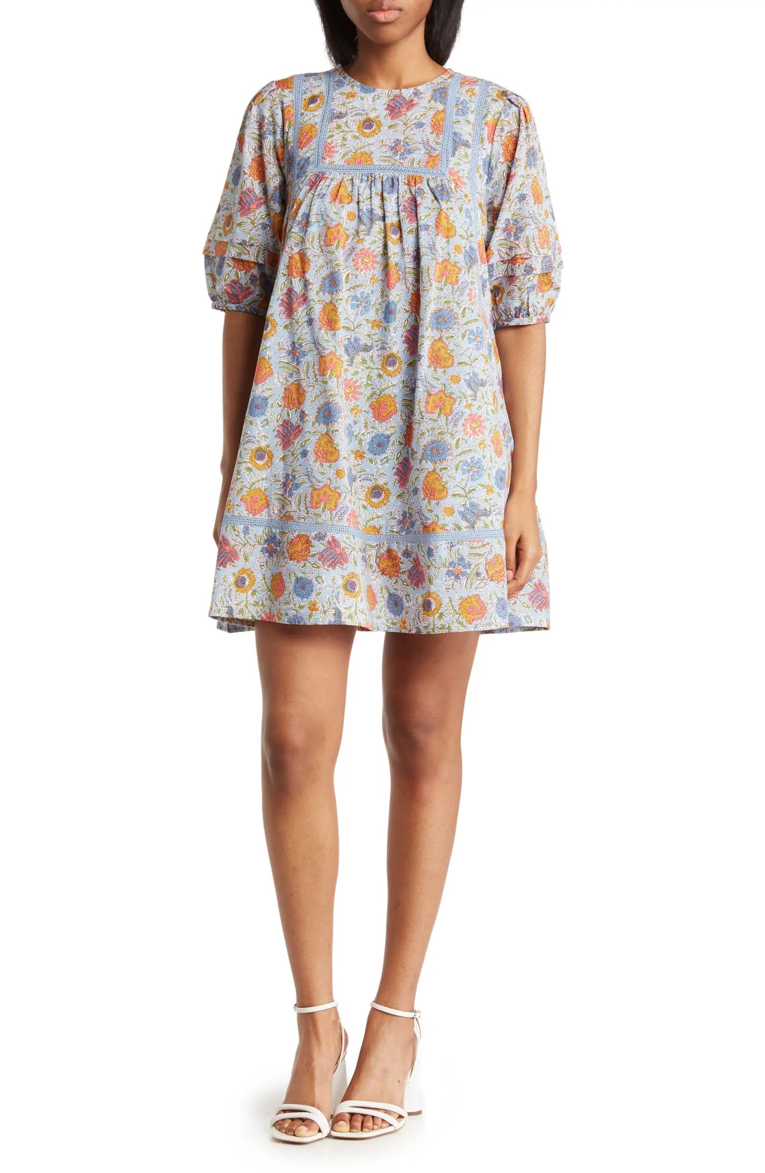 Maisie Three-Quarter Puff Sleeve Minidress | Nordstromrack | Nordstrom Rack