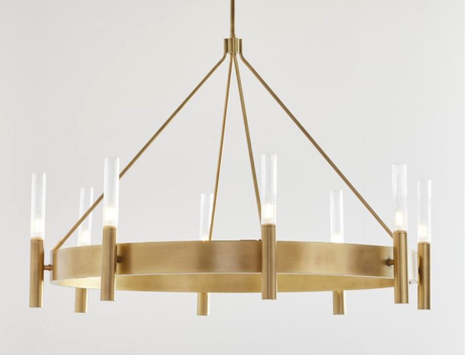 Pottery barn ceiling chandelier gold metal round 

#LTKstyletip #LTKFind #LTKhome