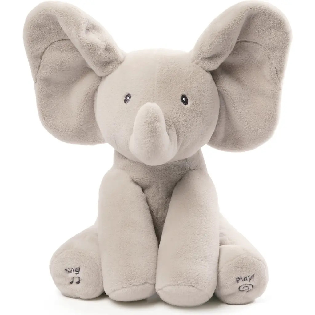 Baby Gund Flappy The Elephant Musical Stuffed Animal in Grey at Nordstrom | Nordstrom