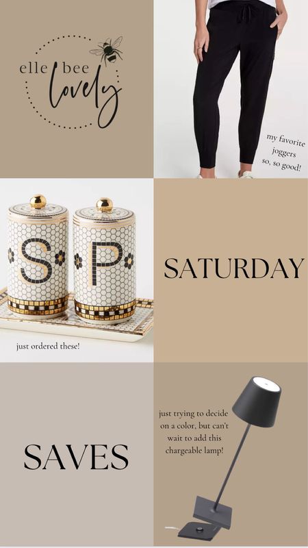 Saturday Saves! 
.
.
.
[Joggers, salt and pepper shakers, chargeable lamp]

#LTKstyletip #LTKhome #LTKfindsunder100