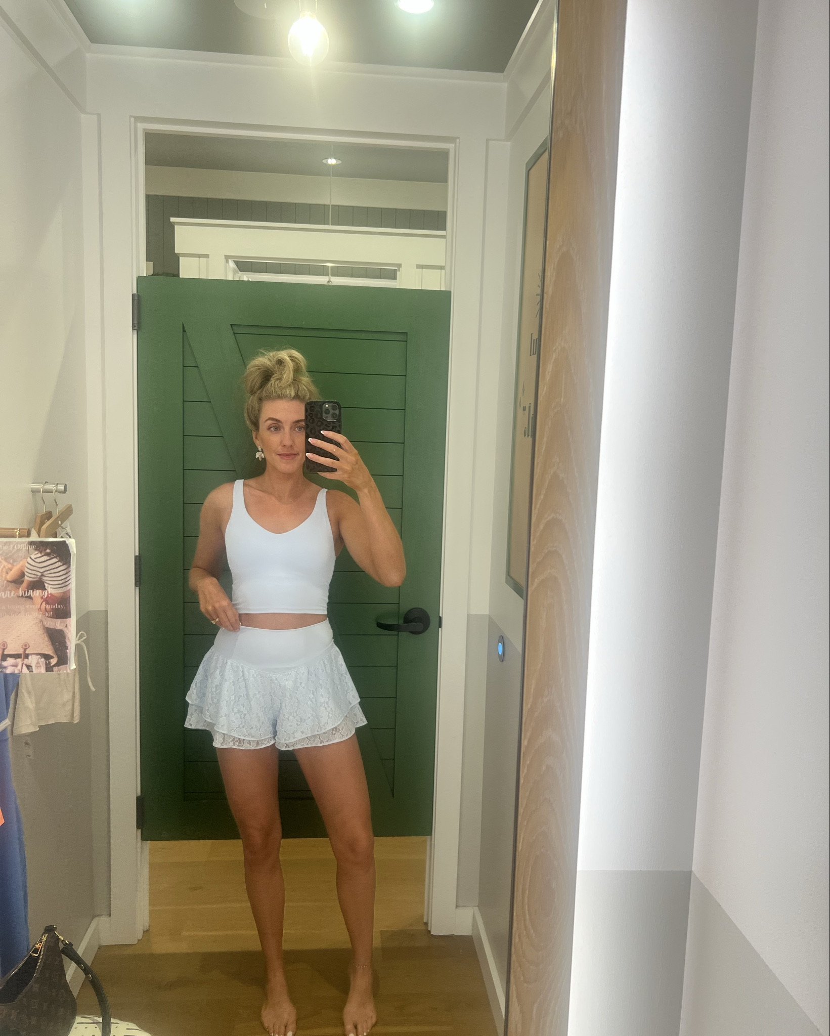 Lace athletic shorts and matching top 