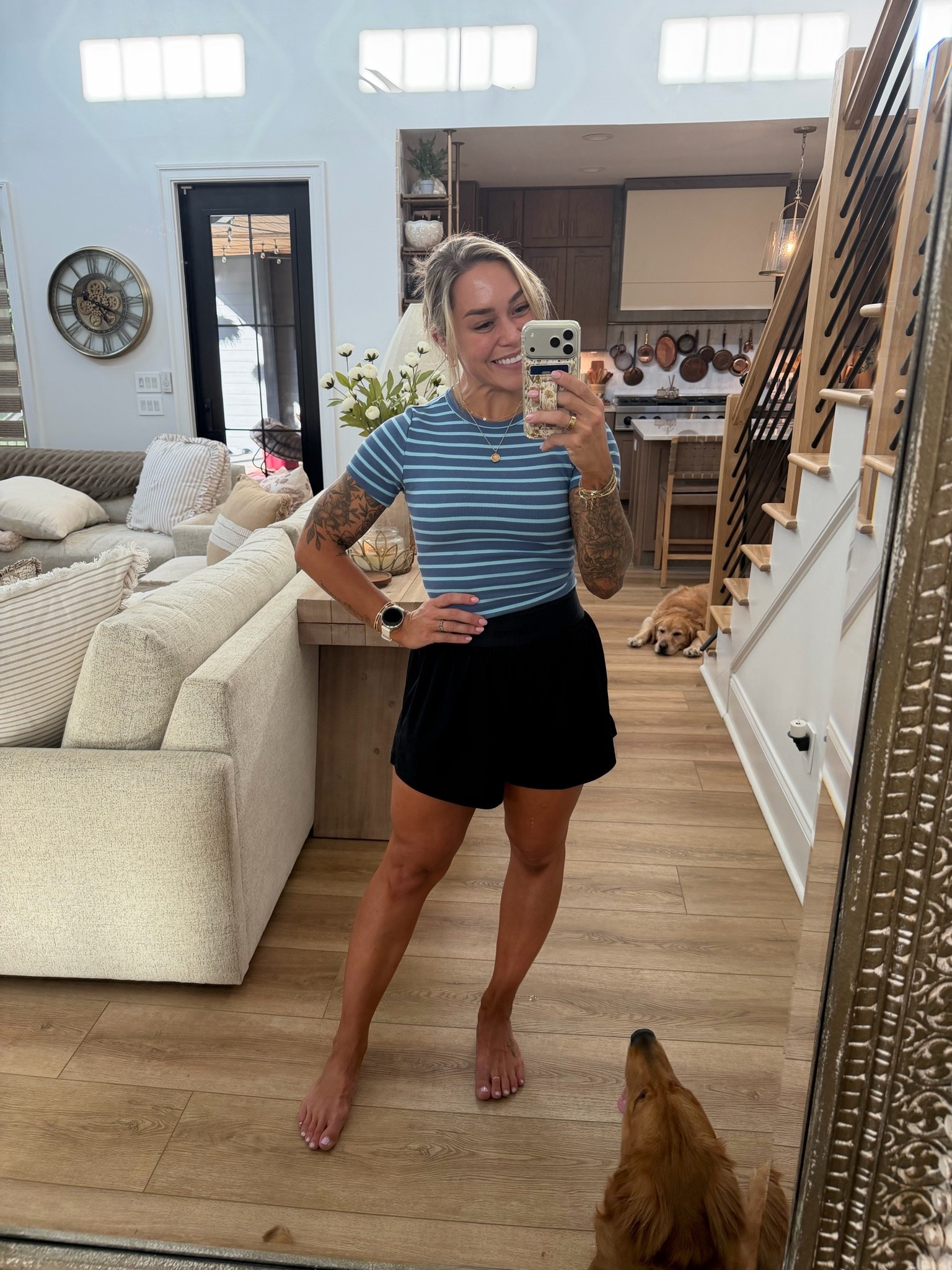 Cutie open back @Aerie  striped top in this gorgeous blue! In the small🦋 & these shorts are @lululemon - in the medium! 

Also linked up the rest of what I ordered recently from Aerie! 

Ootd / casual / summer fit / Holley Gabrielle

#LTKootd #LTKSeasonal