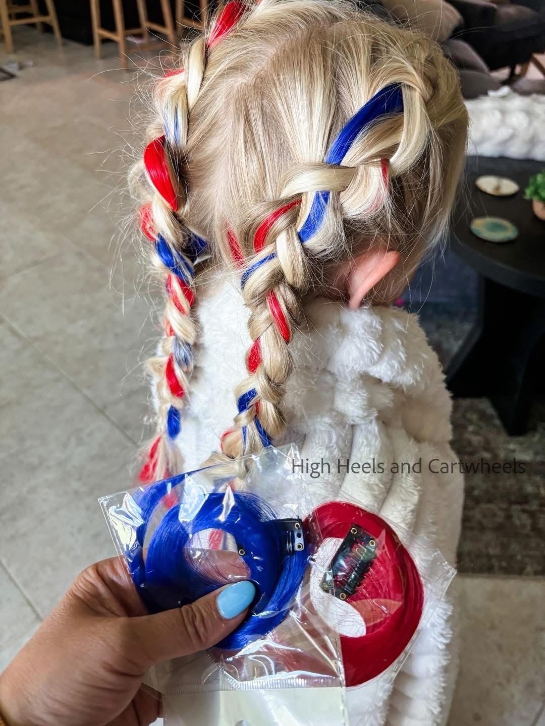 More inspo for the 4th of July! Grabbed these clip on hair extensions from the ‘zon! They are super easy to braid in, or you can add to pigtails, ponytails, etc.

#LTKSeasonal