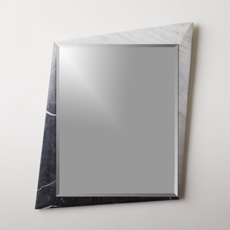 Iggy Marble Rectangular Wall Mirror 26"x25" + Reviews | CB2 | CB2