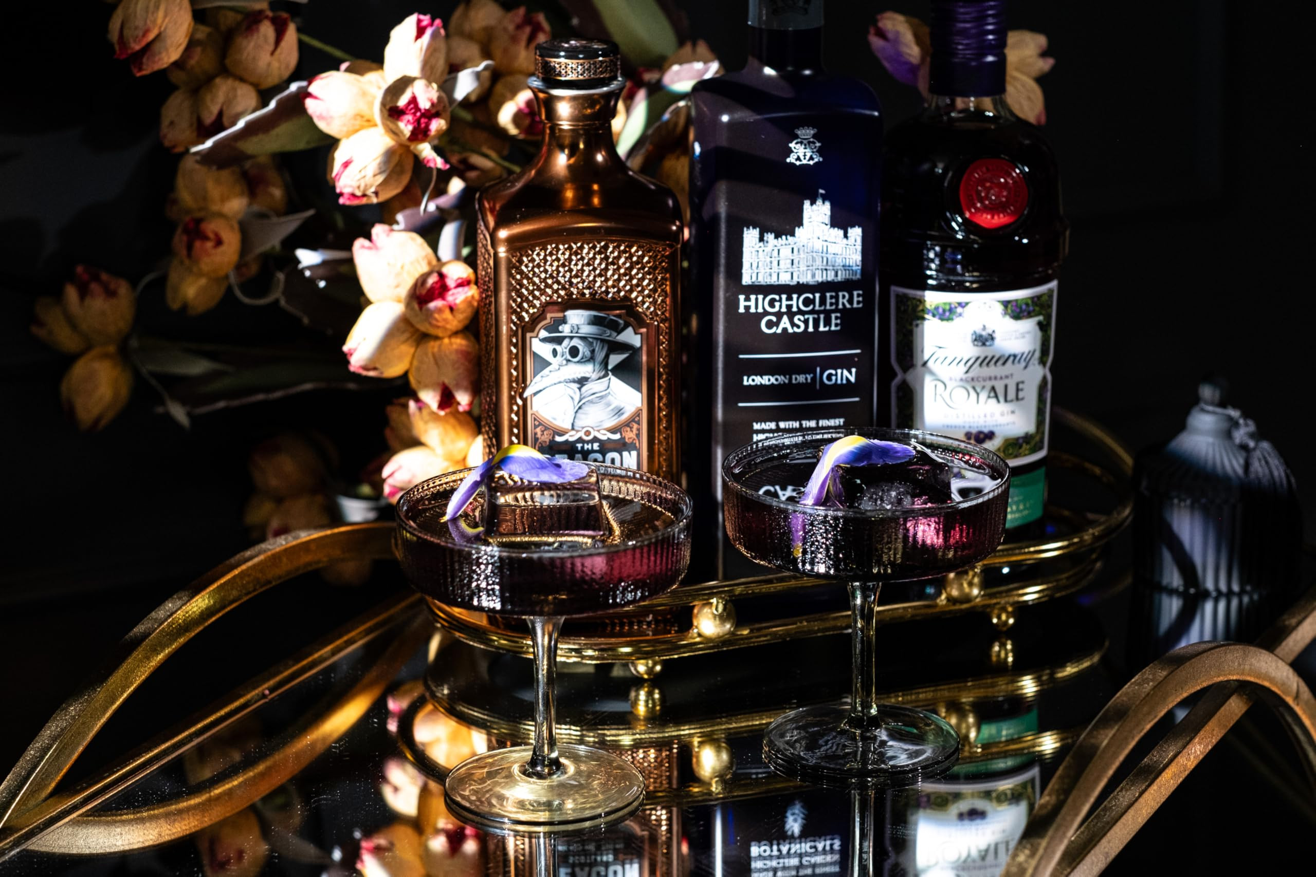 GLASSIQUE CADEAU Vintage Art Deco Smoke Black Coupe Glasses Set of 4 | 7 oz Ribbed Cocktail Glass... | Amazon (US)