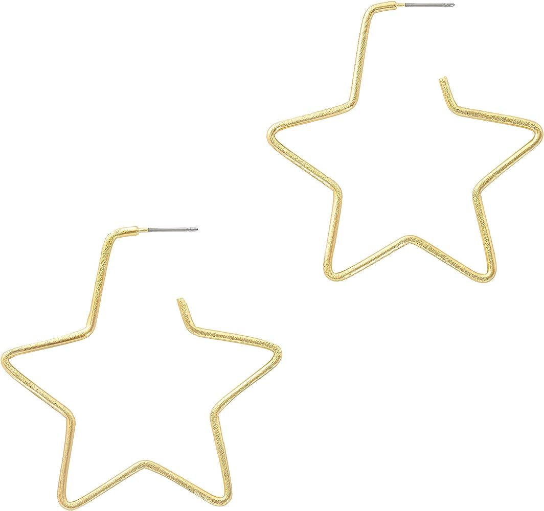 And Lovely 14K Gold Dipped Star Earrings - Hypoallergenic Lightweight Fun Statement Drop Dangle E... | Amazon (US)