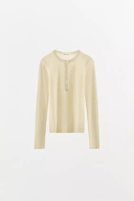 COTTON BUTTON T-SHIRT | Zara UK