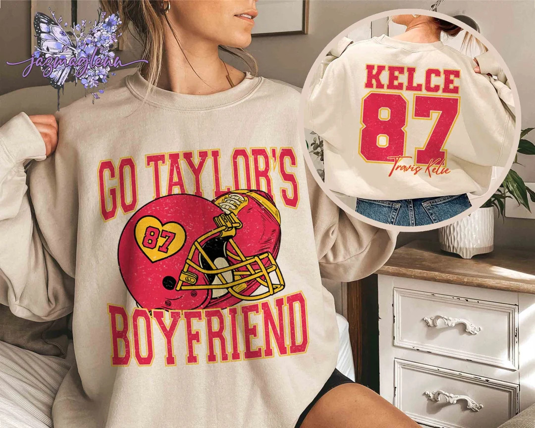 Retro Go Taylor's Boyfriend Double Sweatshirt, Gameday Era Shirt, Funny Football Fan Gift, Gift f... | Etsy (US)