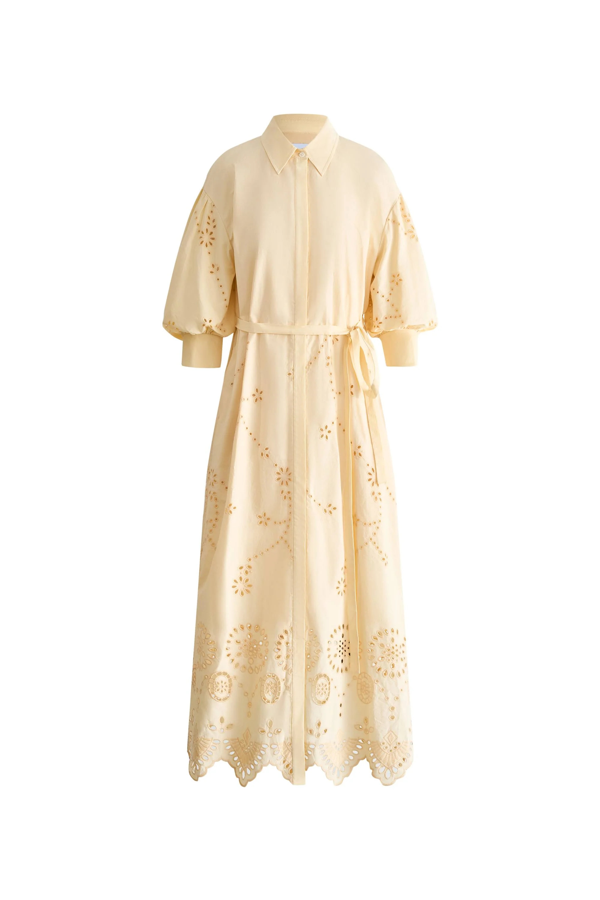 Louise Embroidered Shirt Dress in Cotton Poplin | Fabrique