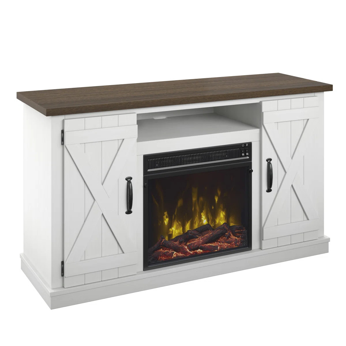 Lorraine TV Stand for TVs up to 55" with Electric Fireplace Included | Wayfair North America