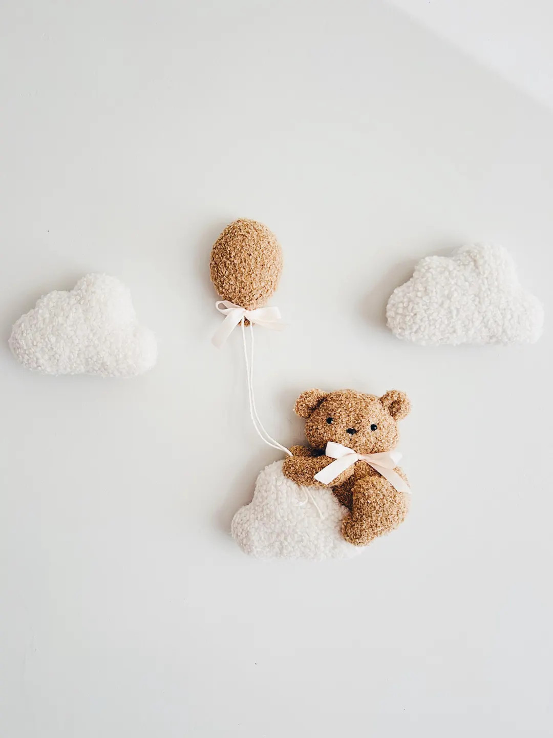 Wall Decor Clouds , Soft Wall Decor With Teddy Bear , Hanging Wall Decor Nursery - Etsy | Etsy (US)