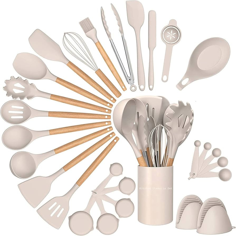 Silicone Kitchen Utensils Set, 28pcs Silicone Kitchen Cooking Utensils Set, Kitchen Tools Spatula... | Amazon (UK)