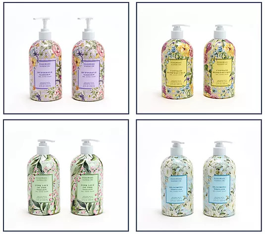 HomeWorx by Slatkin+Co. S/2 22oz Trellis Collection Gel Hand Soaps - QVC.com | QVC