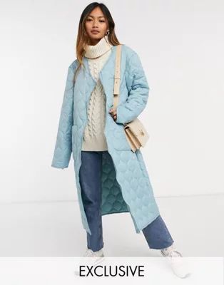 Native Youth oversized long line coat in quilting | ASOS (Global)