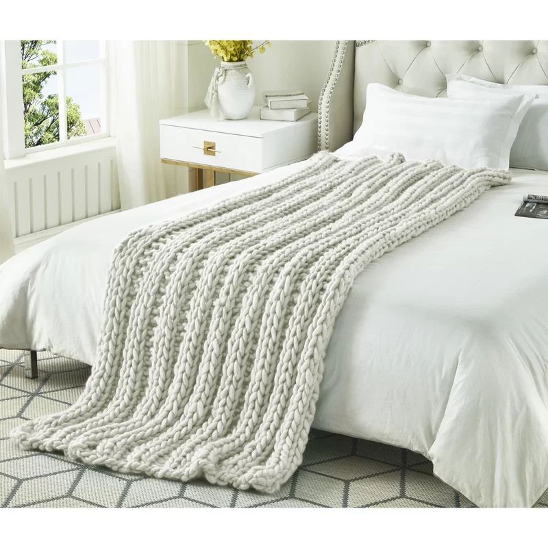 Cozy Tyme Keon Channel Comfortable Knit Throw For Bedroom | Wayfair North America