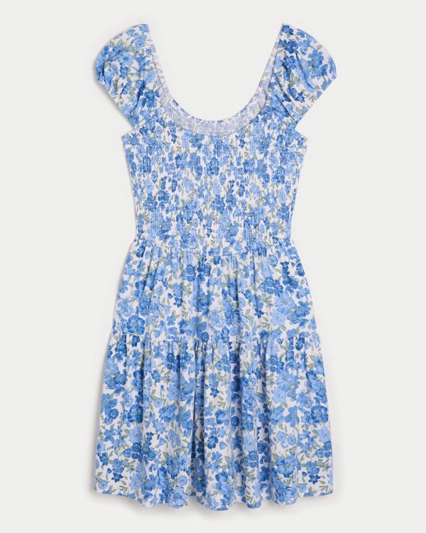 Women's Smocked Bodice Knit Mini Dress | Women's Dresses & Rompers | HollisterCo.com | Hollister (US)