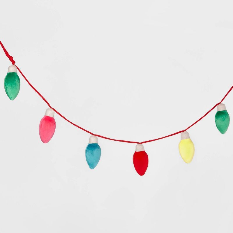 6' Velvet Light Bulb Garland Multicolor - Wondershop™ | Target