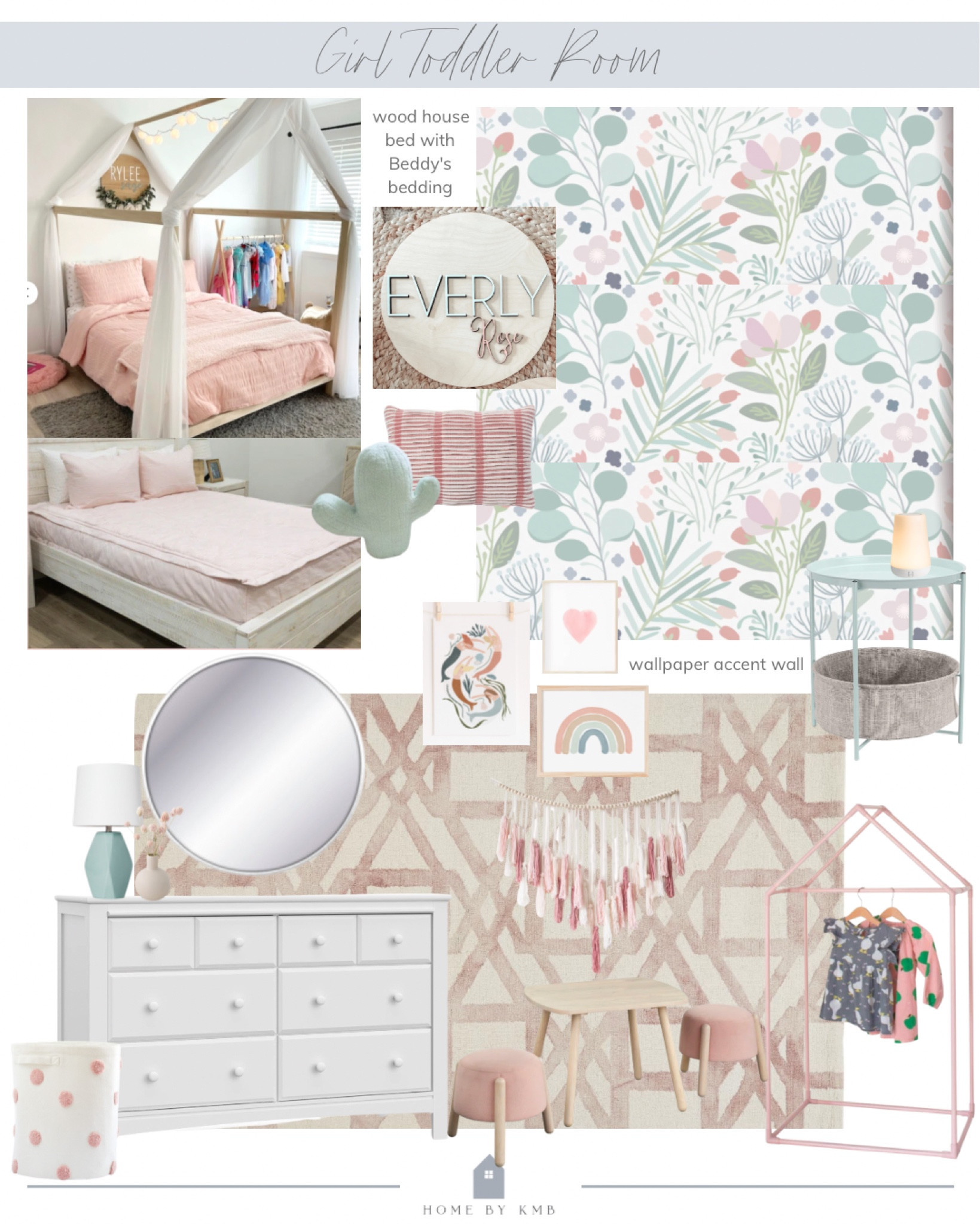 Pink and mint girl toddler bedroom mood board 

#LTKkids #LTKhome