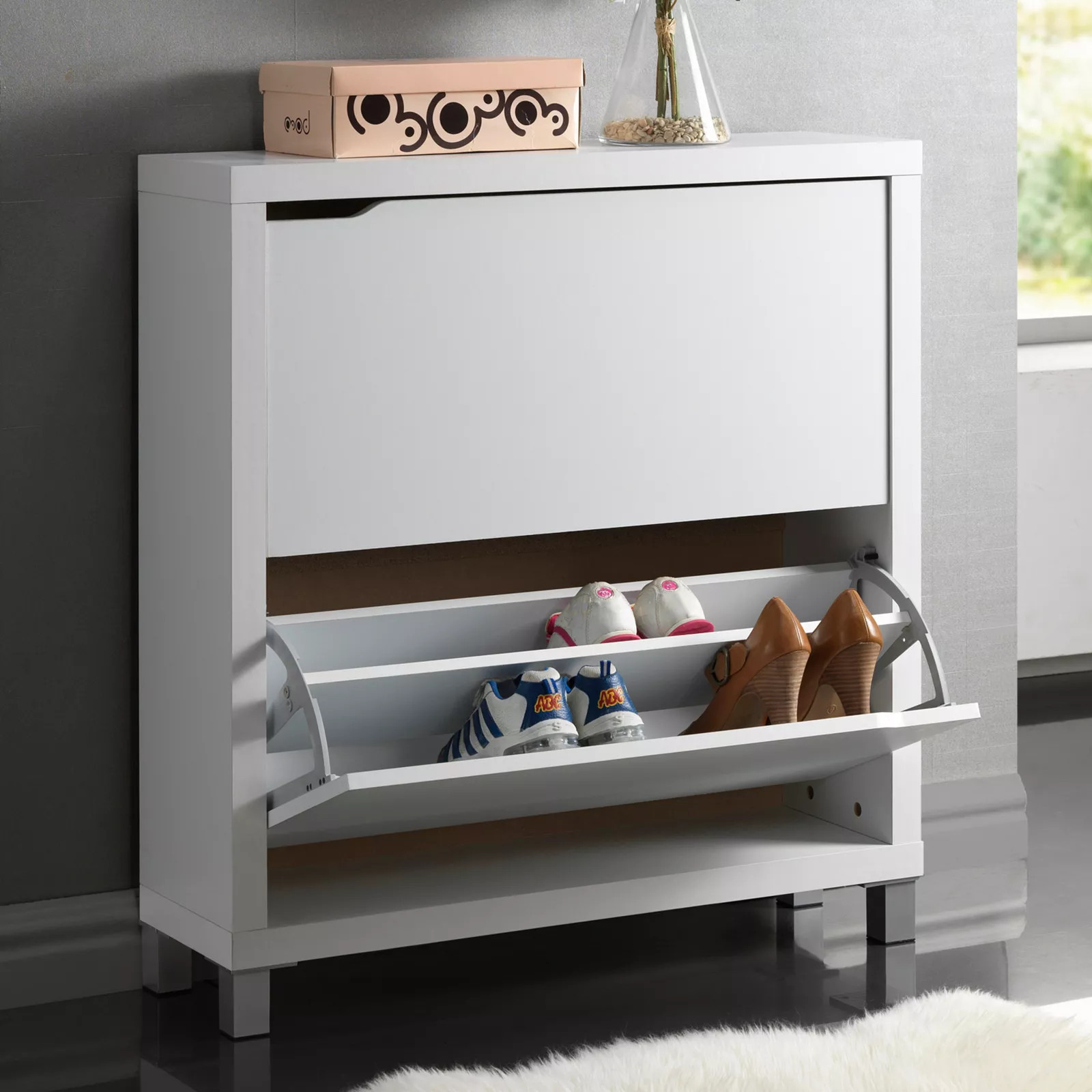 Baxton Studio Simms Shoe Cabinet, White | Kohl's