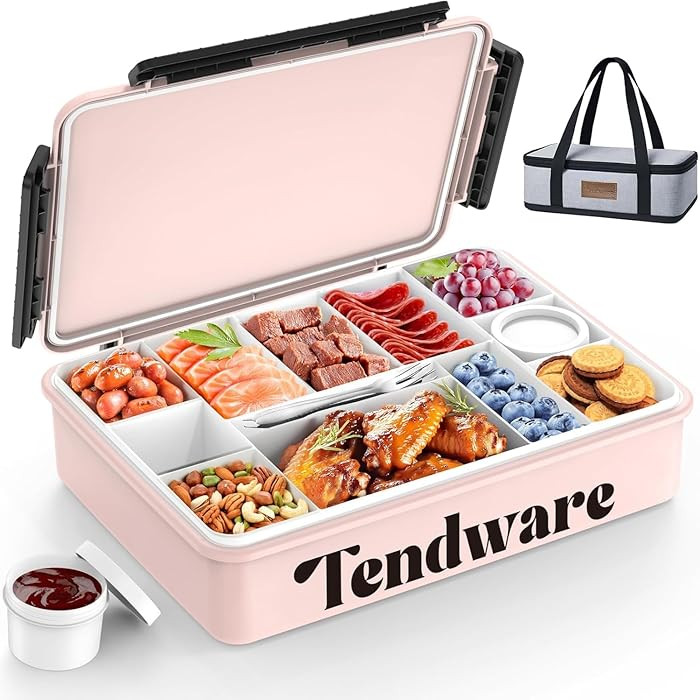 Chilled Portable Snackle Box Container Insulated Bag Keep Food Warm 12 Compartment Divided Servin... | Amazon (US)