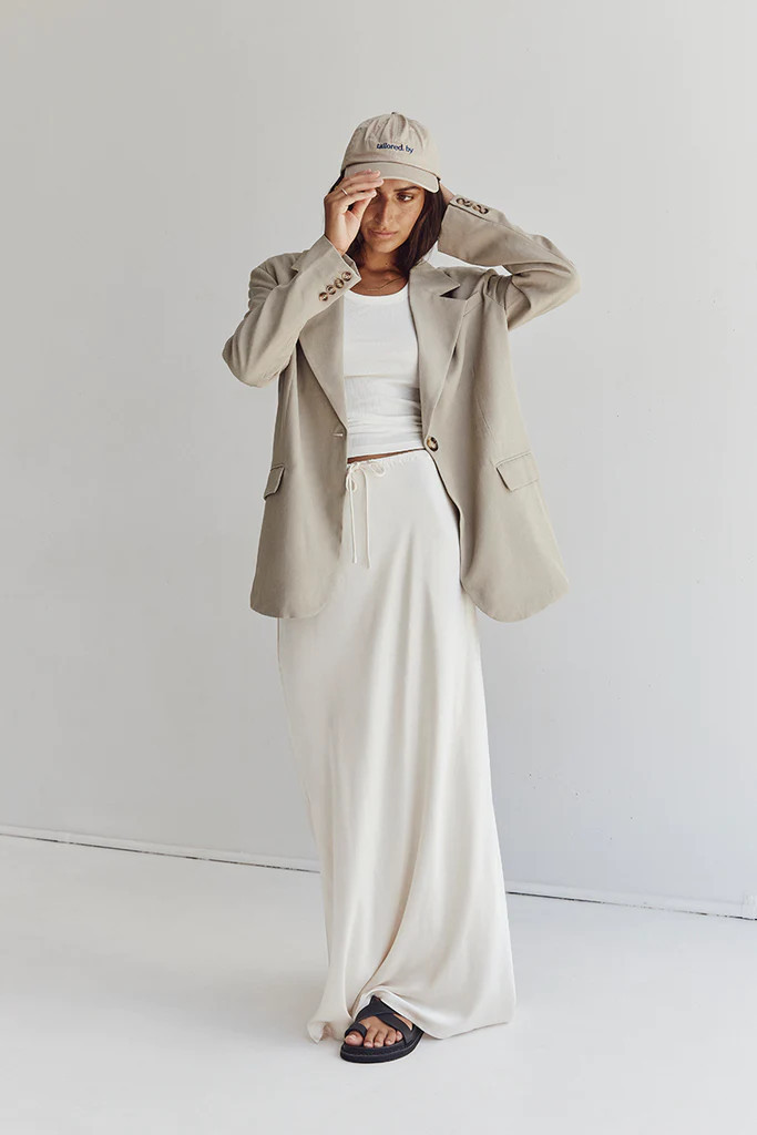 ZANDER OVERSIZED TAUPE BLAZER | DISSH