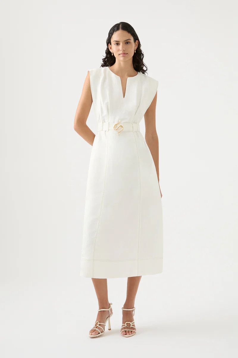 Beacon Structured Midi Dress | aje. (Australia and New Zealand)