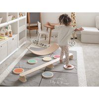 Little Starter Set Of 3 | Balance Beam Montessori Stepping Stones Board Birch Hardwood Made in Usa | Etsy (US)