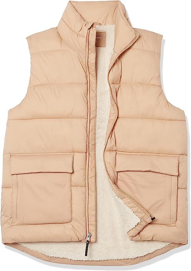 Amazon Essentials Men's Water-Resistant Sherpa-Lined Puffer Vest | Amazon (US)