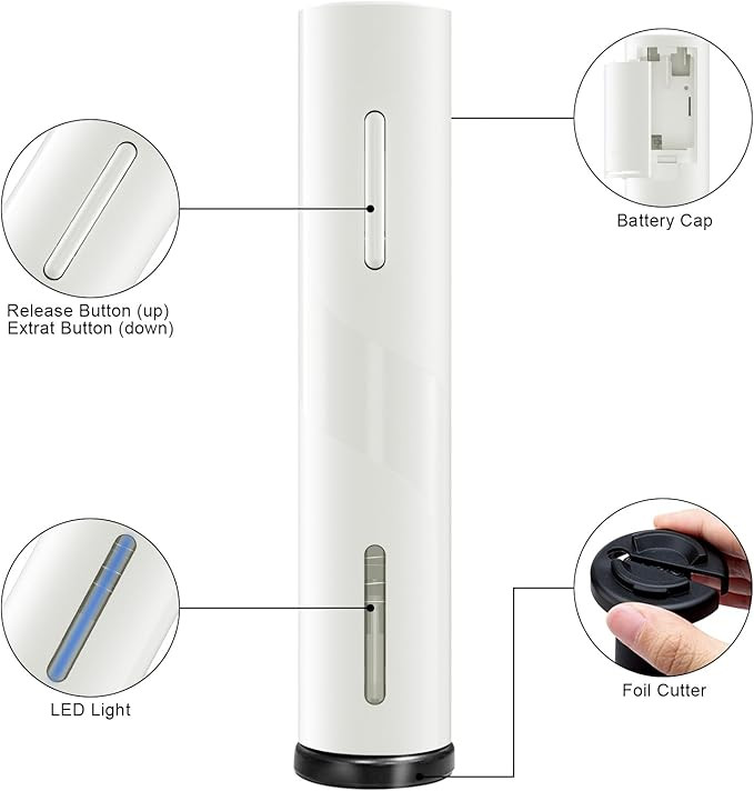 COKUNST Electric Wine Opener, Cordless Automatic Corkscrew with Foil Cutter, Battery Operated Win... | Amazon (US)