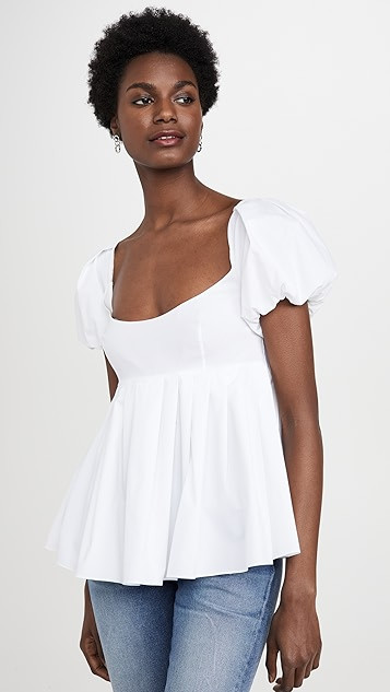 Poplin Puff Sleeve Blouse | Shopbop