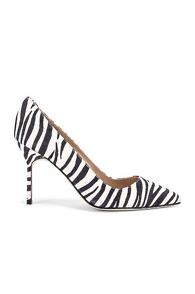 Manolo Blahnik BB 90 Pump in Black & White | FWRD 