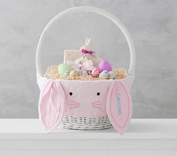 Gingham Bunny Face Easter Basket Liners | Pottery Barn Kids